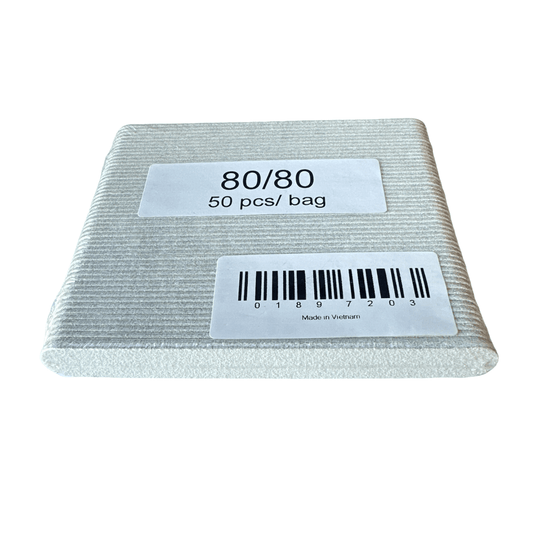 Disposable White Mini Nail File Grit 80/80 50pcs/Bag - Premier Nail Supply 