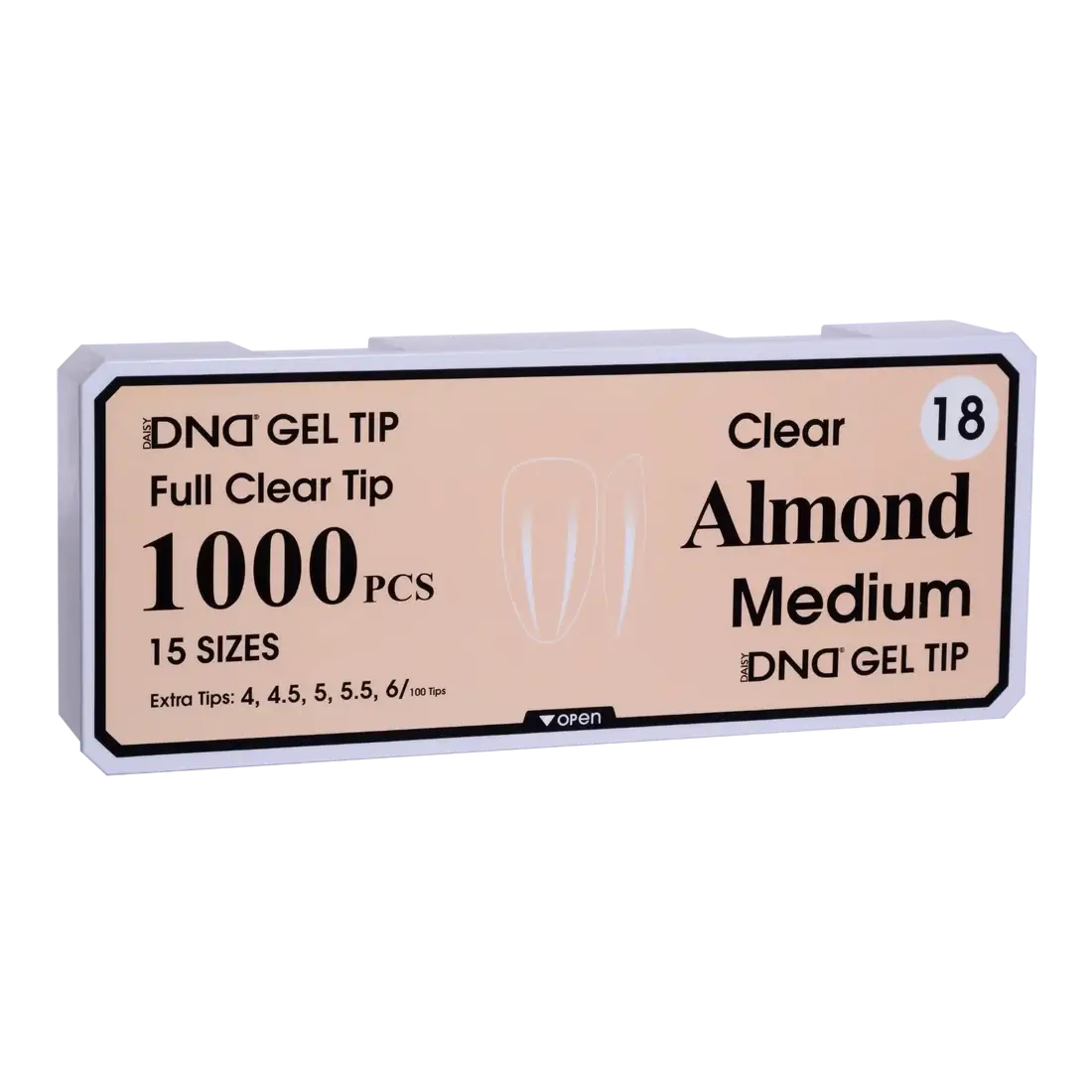 DND Soft Gel Tips - Almond Medium #18