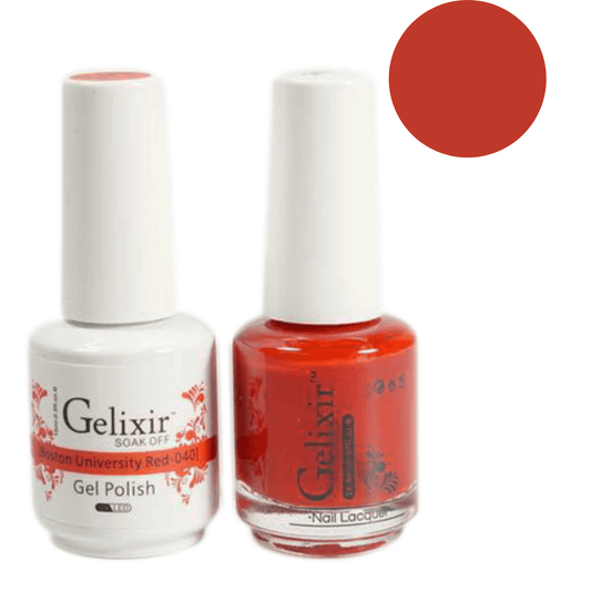 Gelixir Gel Polish & Nail Lacquer Duo Boston University Red - #40 - Premier Nail Supply 