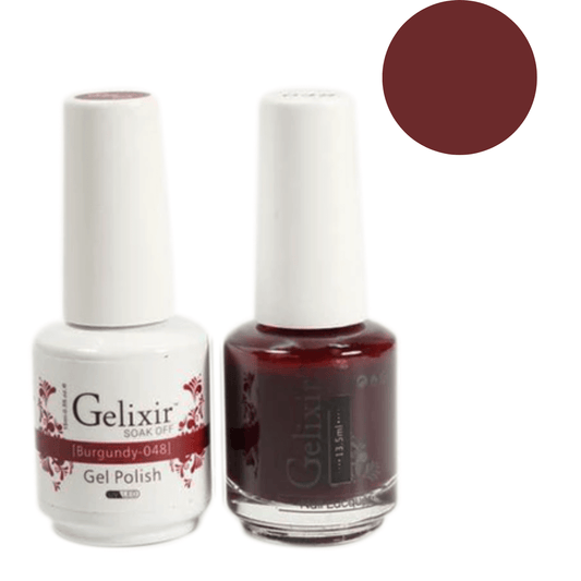 Gelixir Gel Polish & Nail Lacquer Duo Burgundy - #48 - Premier Nail Supply 