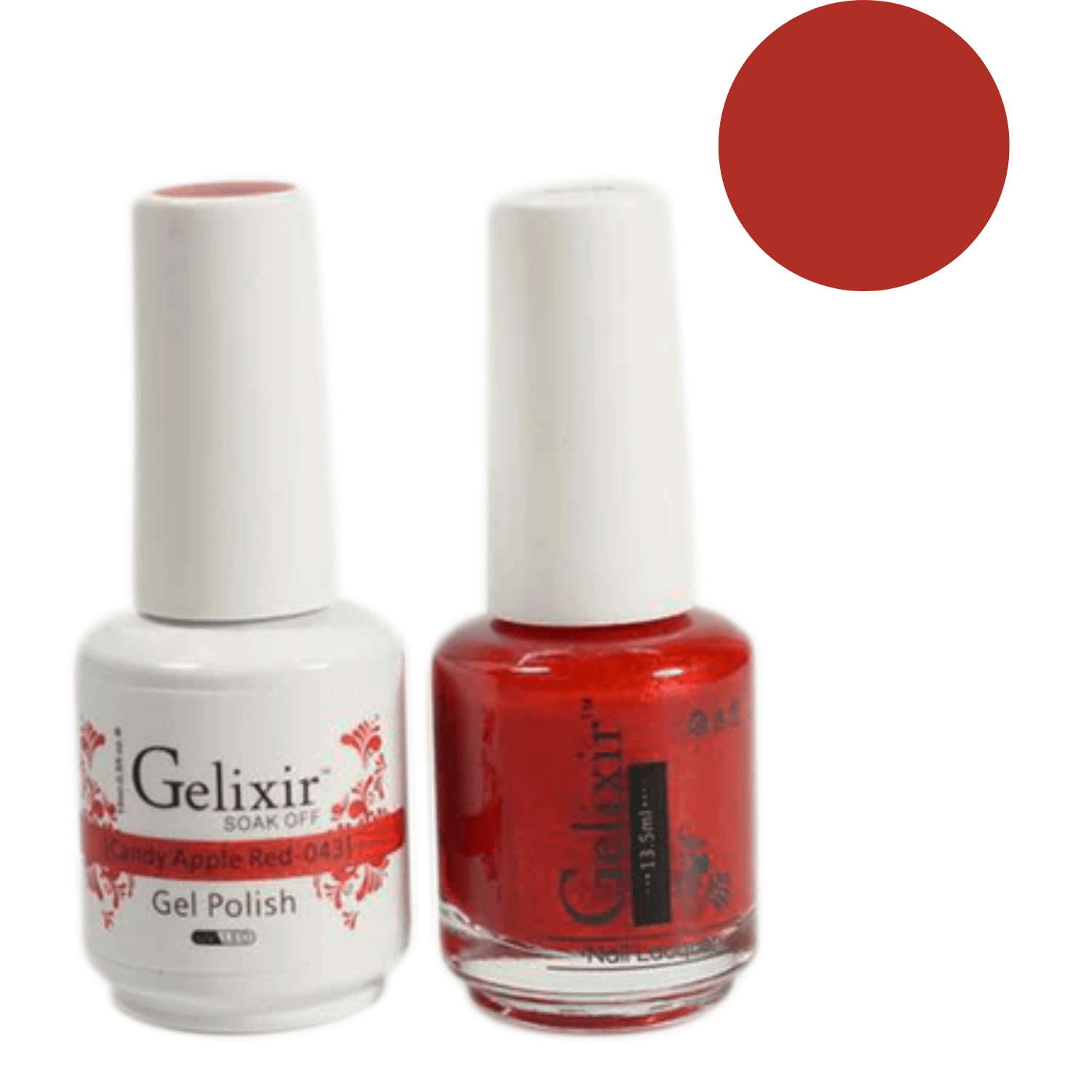 Gelixir Gel Polish & Nail Lacquer Duo Candy Apple Red - #43 - Premier Nail Supply 