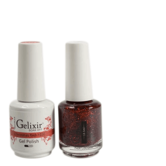 Gelixir Gel Polish & Nail Lacquer Duo Christmas Red - #103 - Premier Nail Supply 