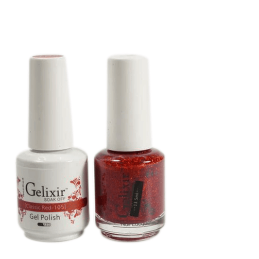Gelixir Gel Polish & Nail Lacquer Duo Classic Red - #105 - Premier Nail Supply 