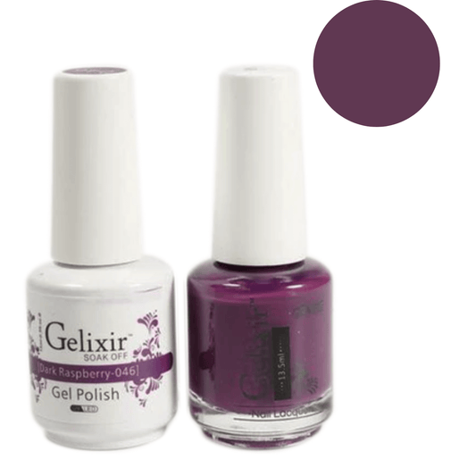 Gelixir Gel Polish & Nail Lacquer Duo Dark Raspberry - #46 - Premier Nail Supply 