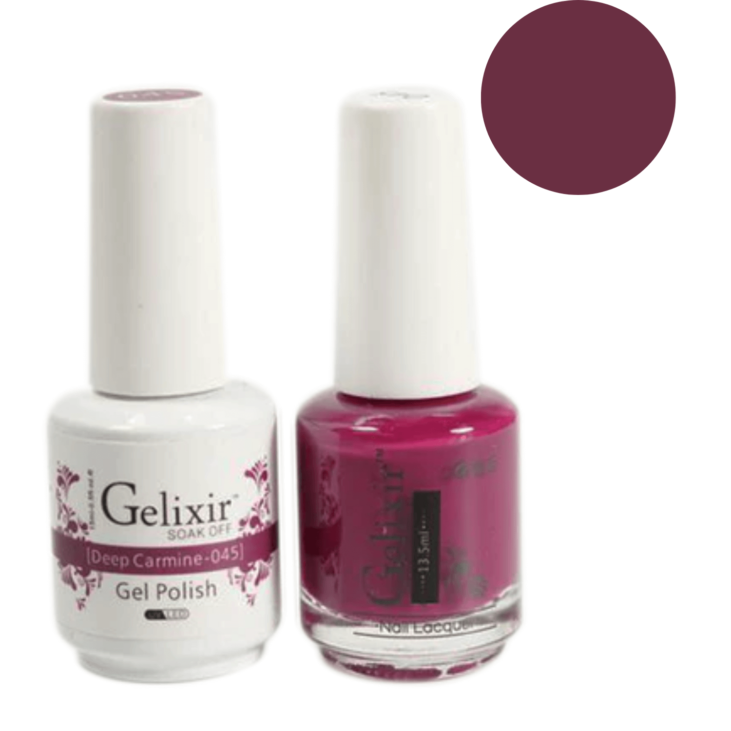 Gelixir Gel Polish & Nail Lacquer Duo Deep Carminel - #45 - Premier Nail Supply 