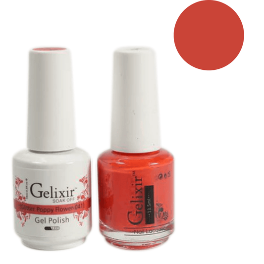Gelixir Gel Polish & Nail Lacquer Duo Glitter Poppy Flower - #41 - Premier Nail Supply 