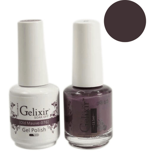Gelixir Gel Polish & Nail Lacquer Duo Old Mauve - #76 - Premier Nail Supply 