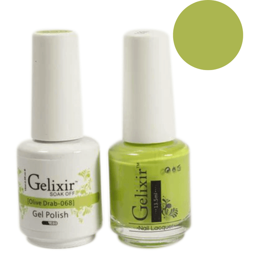 Gelixir Gel Polish & Nail Lacquer Duo Olive Drab - #68 - Premier Nail Supply 