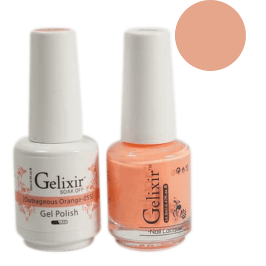 Gelixir Gel Polish & Nail Lacquer Duo Outrageous Orange - #55 - Premier Nail Supply 