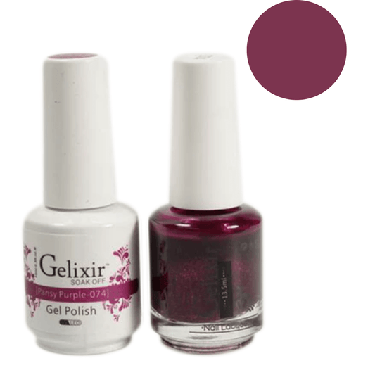 Gelixir Gel Polish & Nail Lacquer Duo Pansy Purple - #74 - Premier Nail Supply 