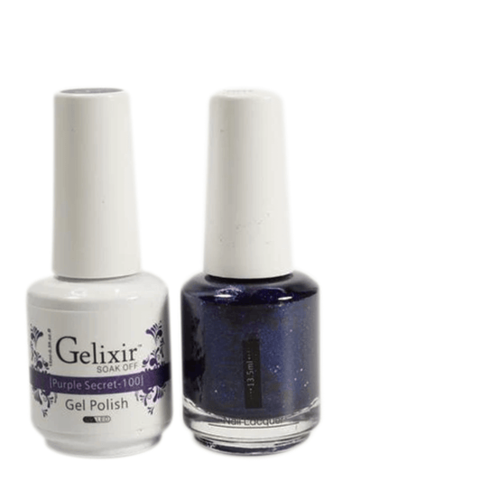 Gelixir Gel Polish & Nail Lacquer Duo Purple Secret - #100 - Premier Nail Supply 