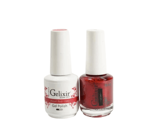 Gelixir Gel Polish & Nail Lacquer Duo Royal Red - #104 - Premier Nail Supply 