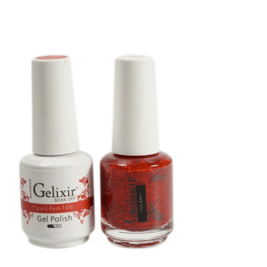 Gelixir Gel Polish & Nail Lacquer Duo Spark Red - #106 - Premier Nail Supply 