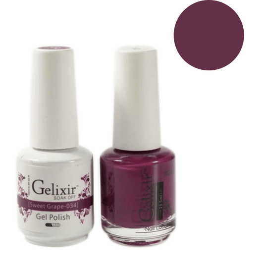 Gelixir Gel Polish & Nail Lacquer Duo Sweet Grape - #34 - Premier Nail Supply 