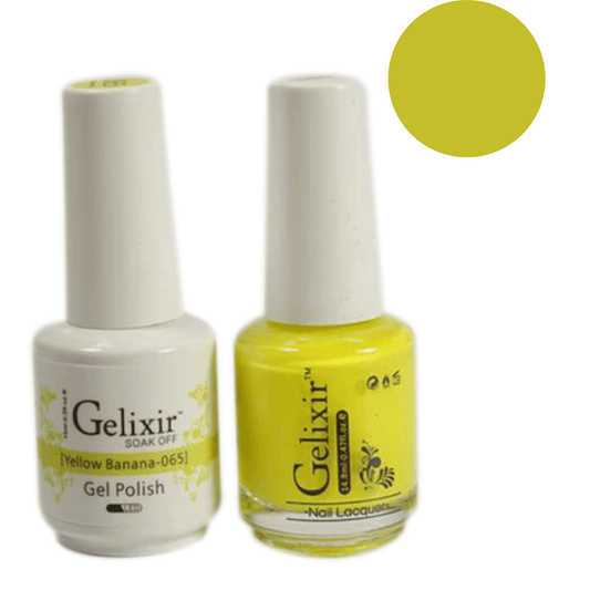 Gelixir Gel Polish & Nail Lacquer Duo Yellow Banana  - #65 - Premier Nail Supply 