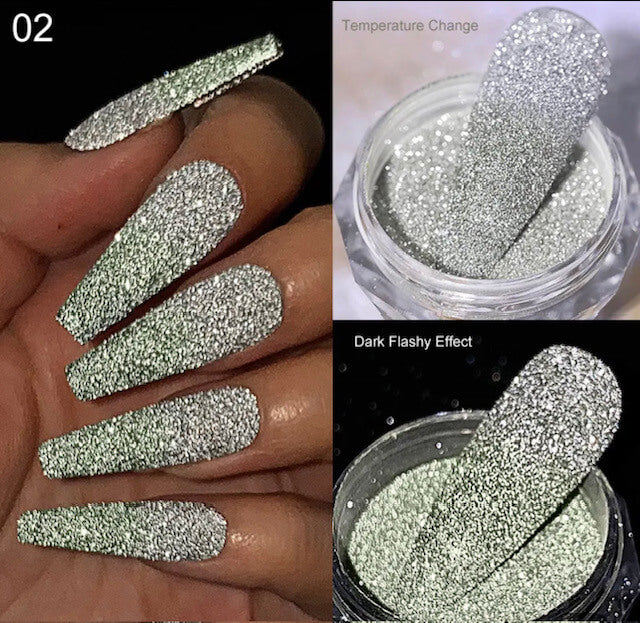 Temperature Reflective Chance Effect Gitter Powder - Premier Nail Supply 