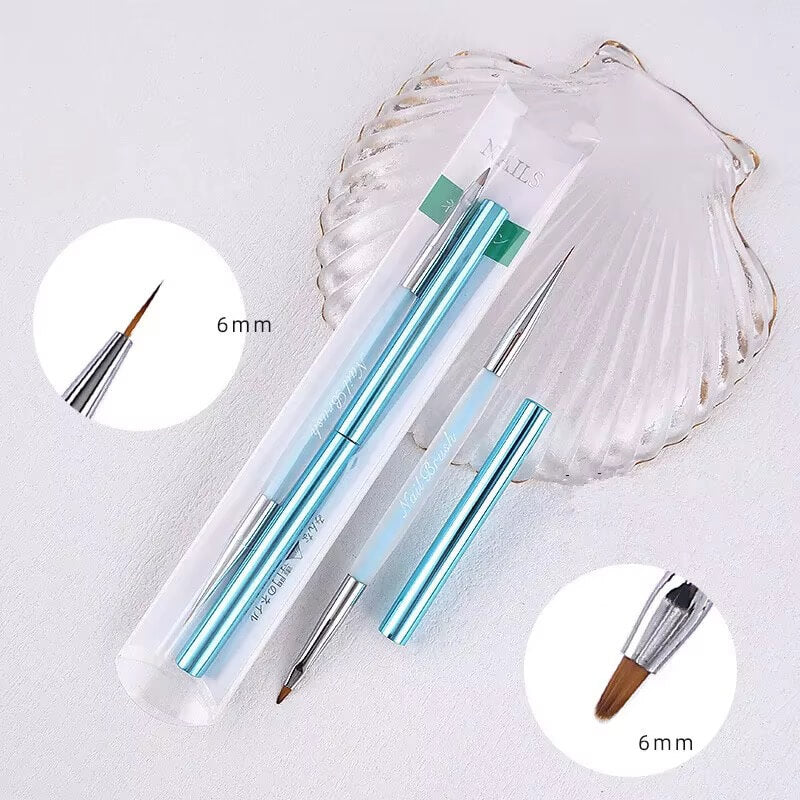 Dual-Ended Flower & Liner Gel Nail Art Brush – Professional Detail Brush #2874-6