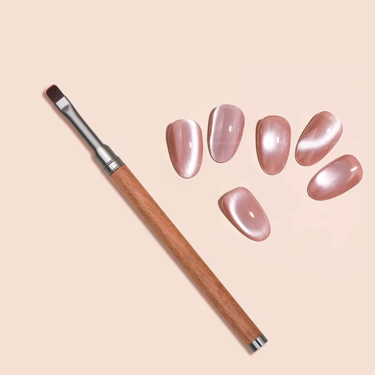 Nail Brush Dual French Wood Handle with Magnet