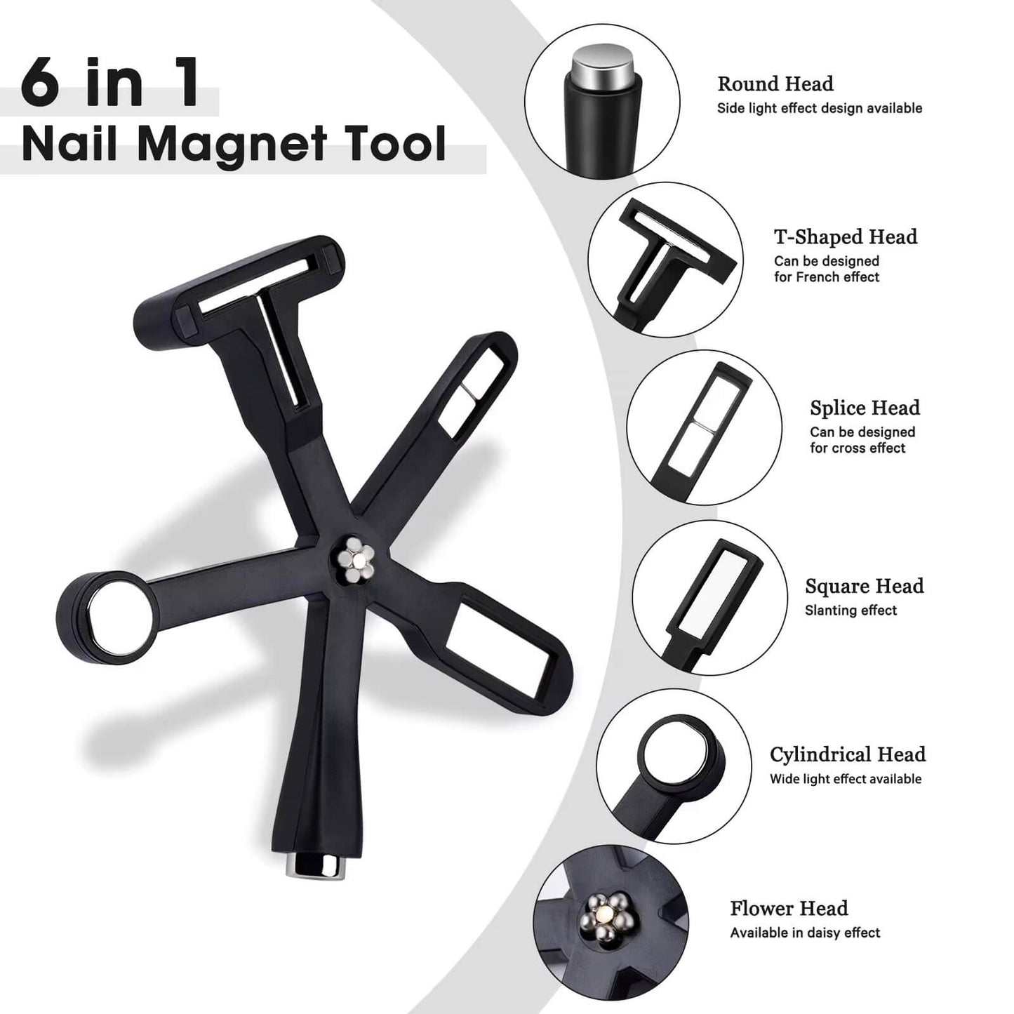 Nail Cat Eye Magnet Multifunctional Tool 6-in-1 #7338-7