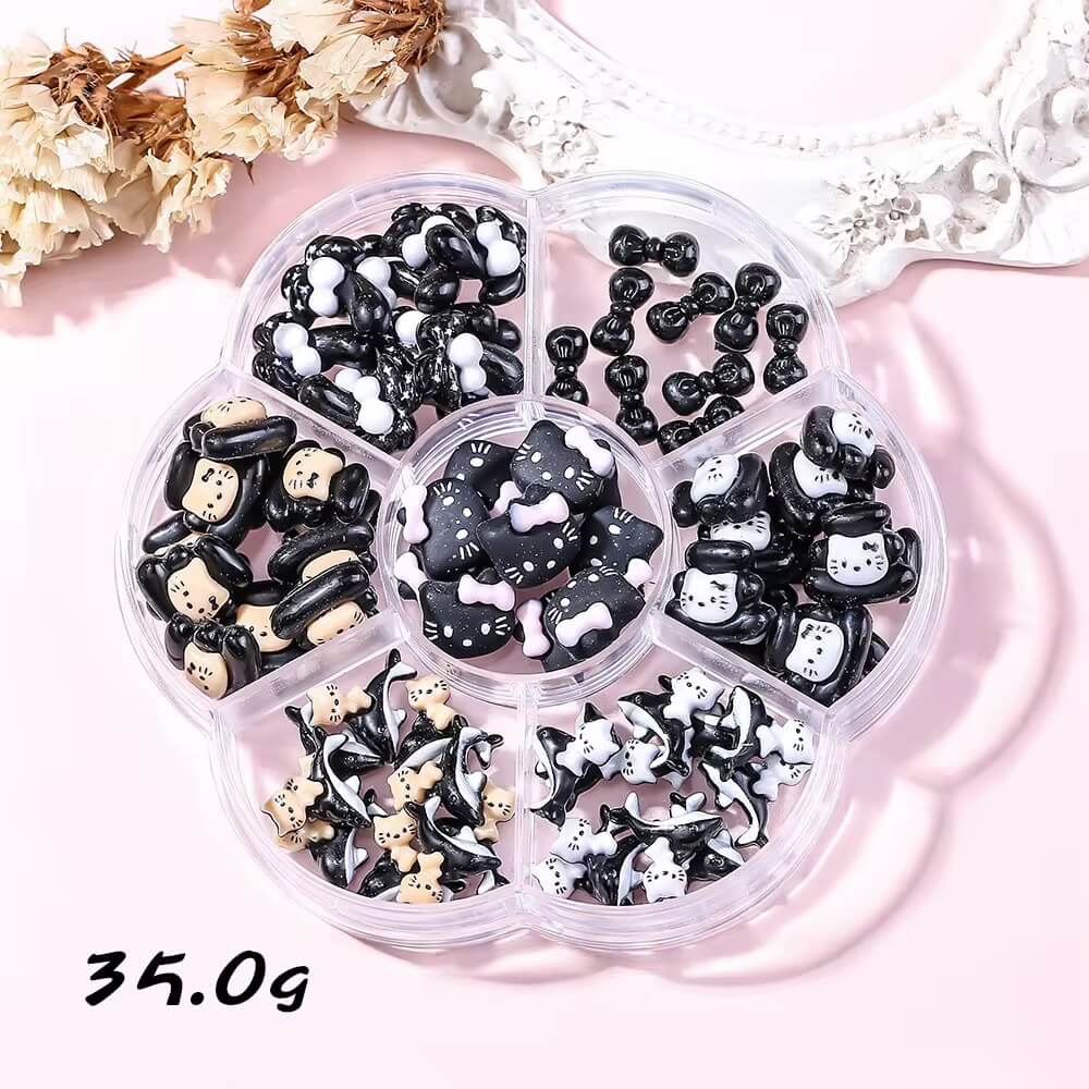 Nail Charm Black Hello Kitty with mix Design