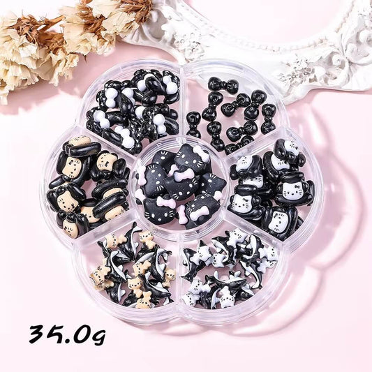 Nail Charm Black Hello Kitty with mix Design