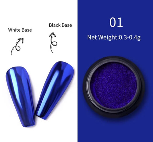 MEDINA Blue Chrome Nail Powder - Premier Nail Supply 