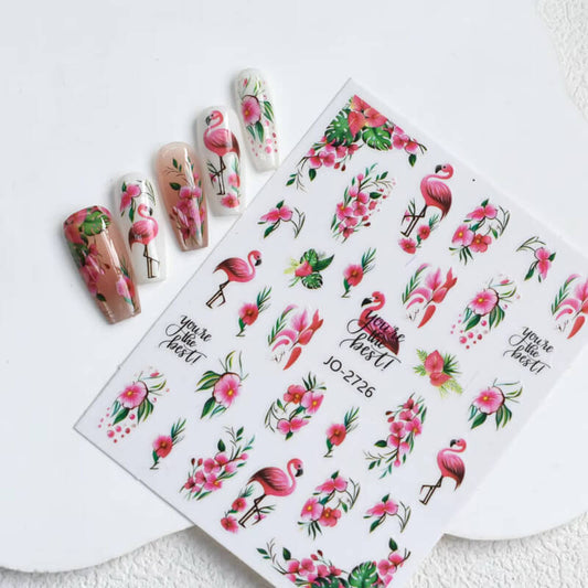 Nail Sticker Pink Flamingos #JO2726