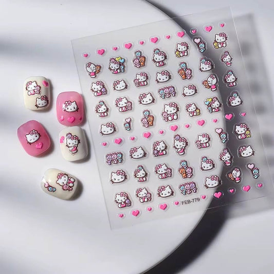 Nail Sticker Pink Heart #FEB779
