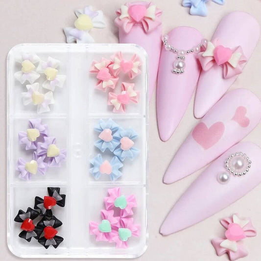 Nail Art Resin Bow with Heart - Premier Nail Supply 