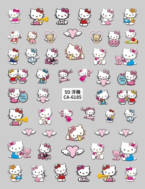 Nail Sticker 5D-Embossed Hello Kitty #5DCA6185