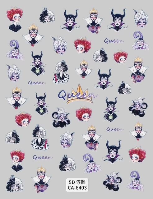 Nail Sticker 5D-Embossed Maleficent Queen 5DCA6403