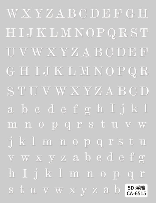 Nail Sticker White Capital Letter #5DCA6515