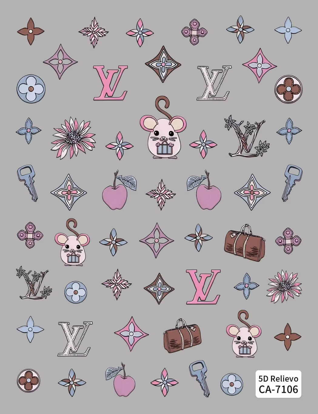 Nail Sticker 5D-Embossed Letter #5DCA7106