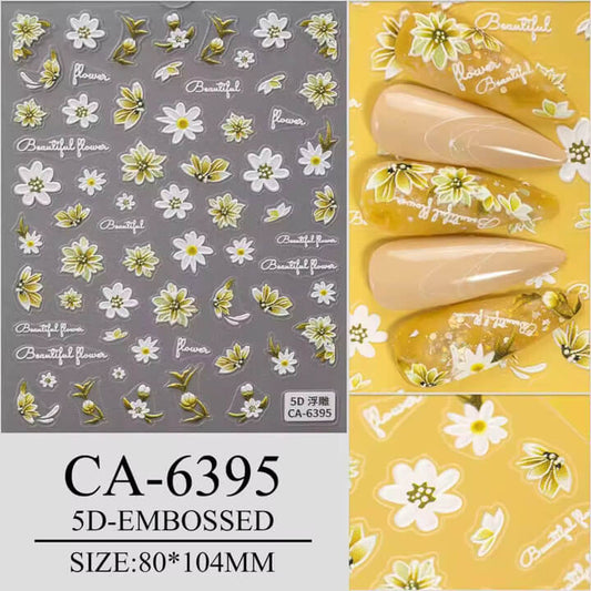 Nail Sticker 5D-Embossed Daisy Flower #5D-Embossed #5DCA6395