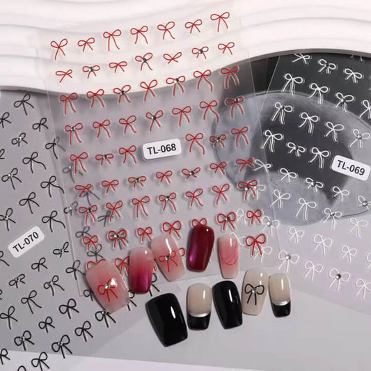 Nail Sticker Bow with Rhinestone
