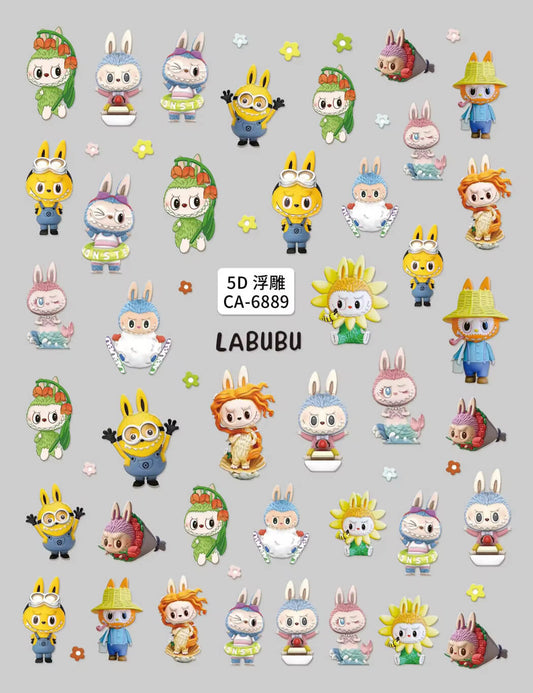 Nail Sticker 5D-Embossed Labubu #5DCA6889