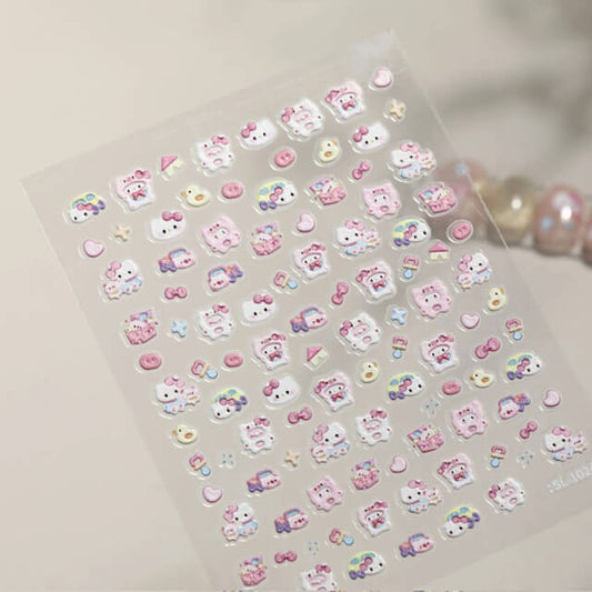 Nail Sticker 5D Embossed Pink #SL1024