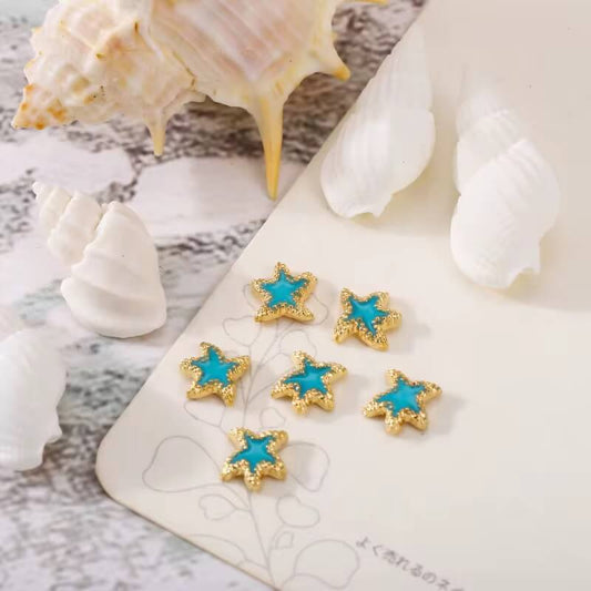 Nail Charm Blue Star Fish 2pcs/Bag