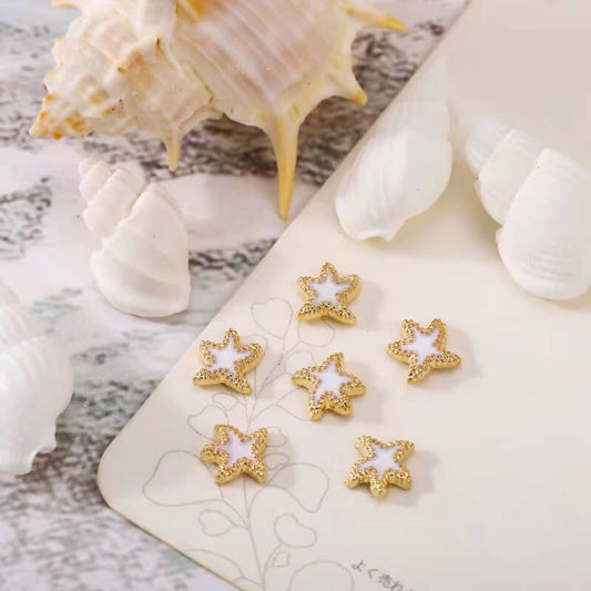 Nail Charm White Star Fish 2pcs/Bag