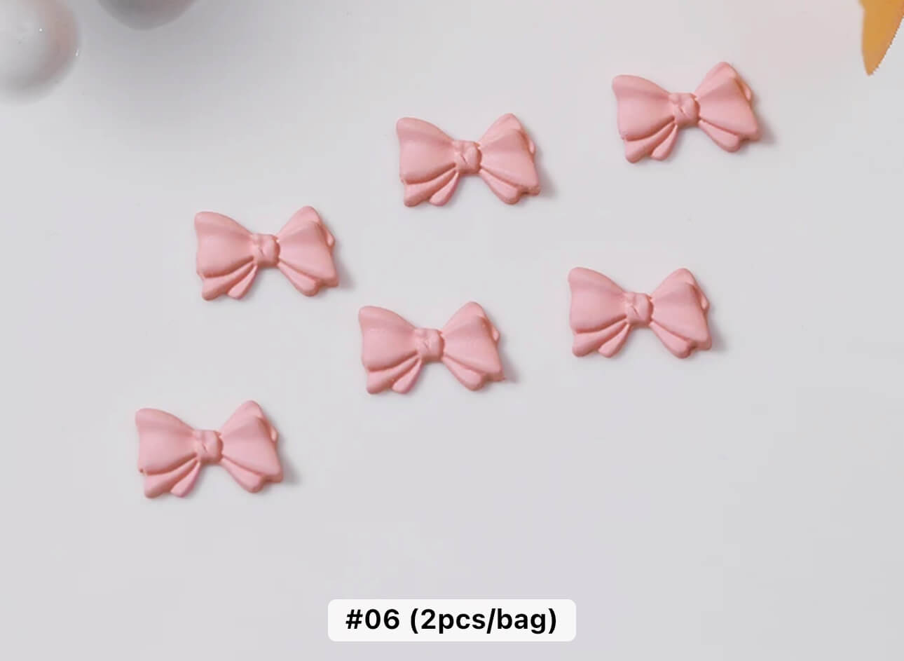 Nail Charm Bow Light Pink 2pcs/bag - Premier Nail Supply 