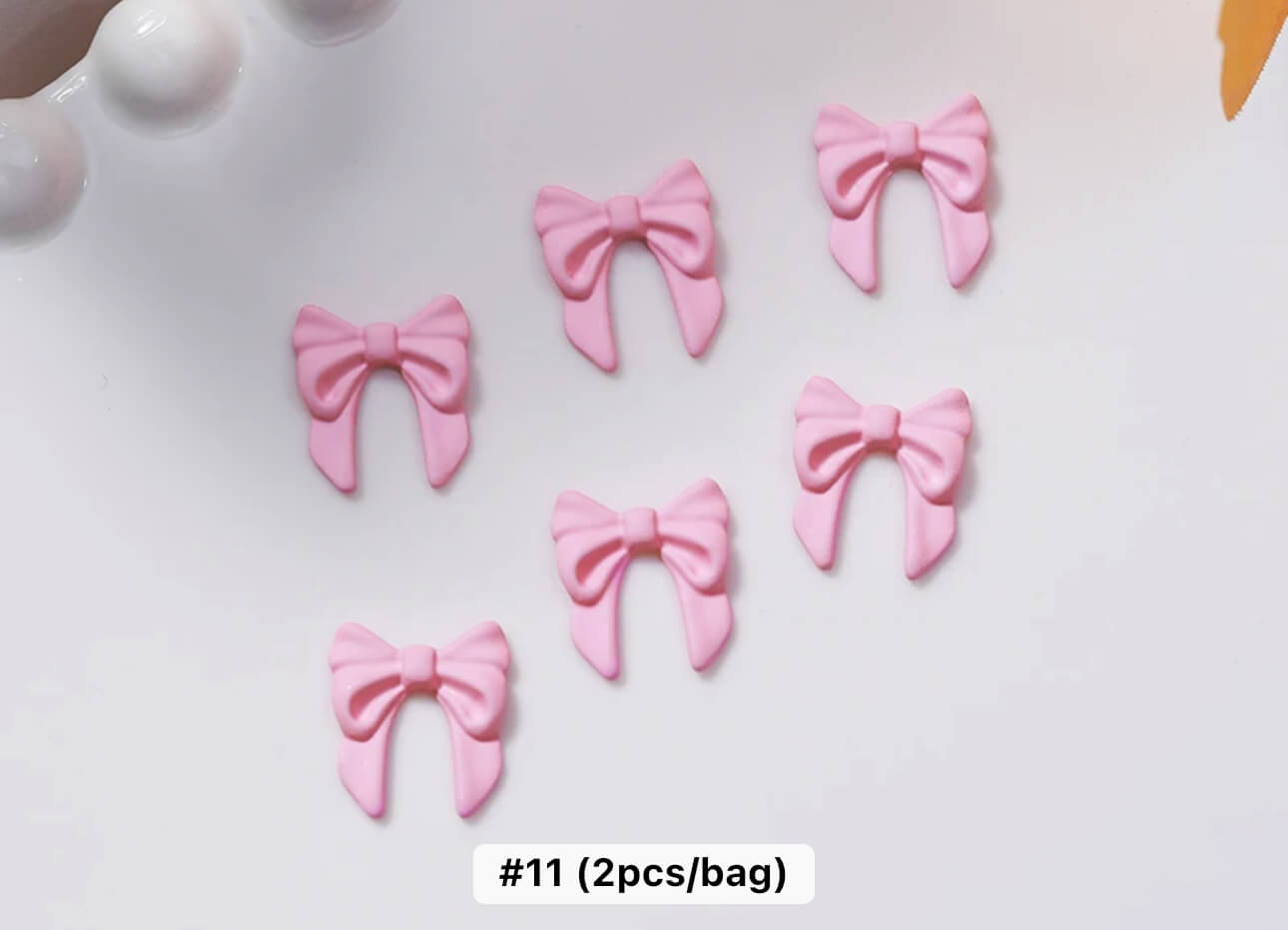 Nail Charm Pink Bow 2pcs/Bag - Premier Nail Supply 