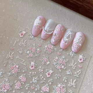 Nail Sticker Pink Flower #YT4104