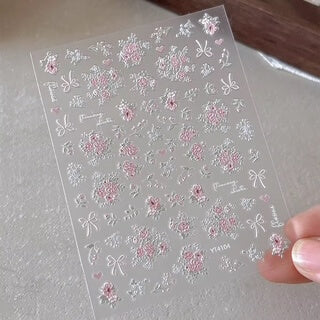 Nail Sticker Pink Flower #YT4104