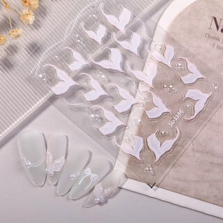 Nail Sticker White Mermaid Tails #ST1186