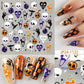 Nail Sticker Halloween Skull, Black Cat #JP241122