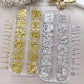 Nail Charm Metal Christmas Rivet Gold, Silver 12 Grits