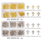Nail Charm Cross Silver and Gold Metal Art #5386-4