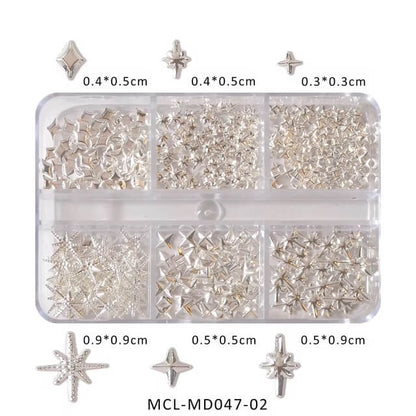 Nail Charm Star Silver and Gold Metal Art #8295-5