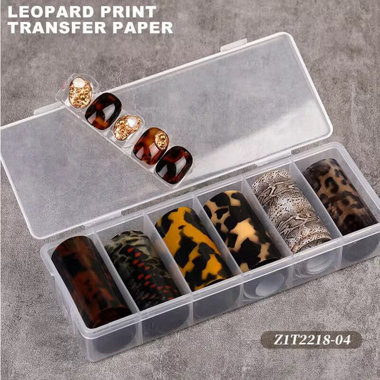 Nail Art Transfer Foil Snakeskin, Leopard, Zebra 5roll/box #6397-4