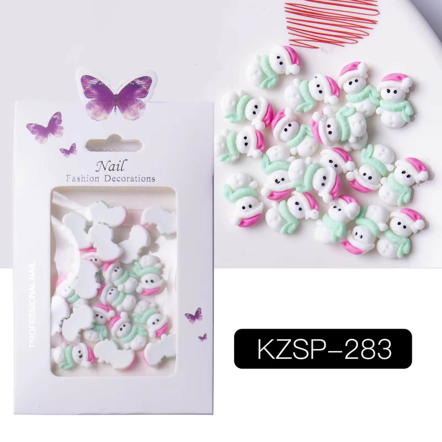 Nail Charm Snowman 20pcs/bag #KZSP283-4